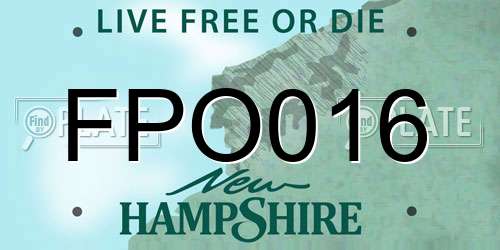 FPO016 New Hampshire License Plate