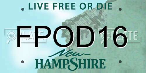 FPOD16 New Hampshire License Plate