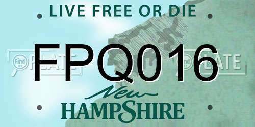 FPQ016 New Hampshire License Plate