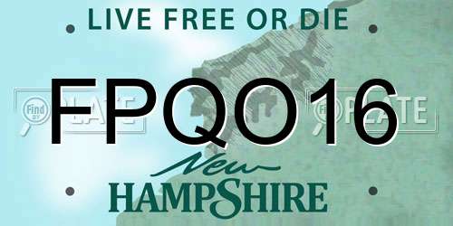 FPQO16 New Hampshire License Plate