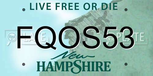 FQOS53 New Hampshire License Plate