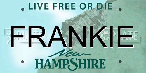 FRANKIE New Hampshire License Plate