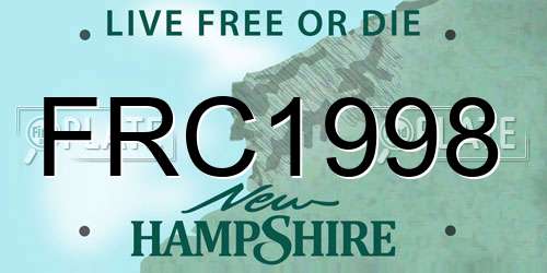 FRC1998 New Hampshire License Plate