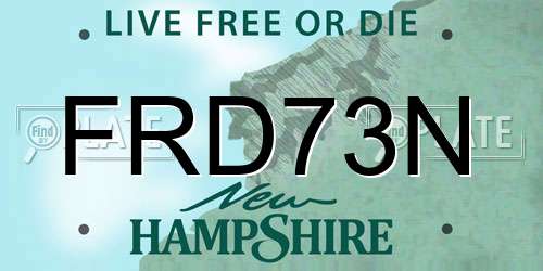 FRD73N New Hampshire License Plate