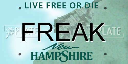 FREAK New Hampshire License Plate