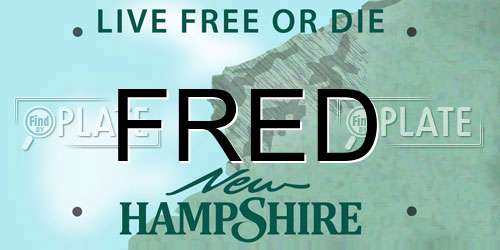 FRED New Hampshire License Plate
