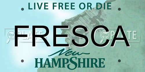 FRESCA New Hampshire License Plate