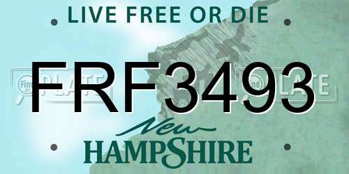 FRF3493 New Hampshire License Plate