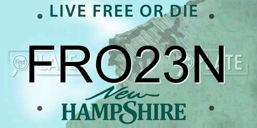 FRO23N New Hampshire License Plate