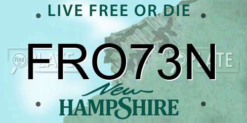 FRO73N New Hampshire License Plate