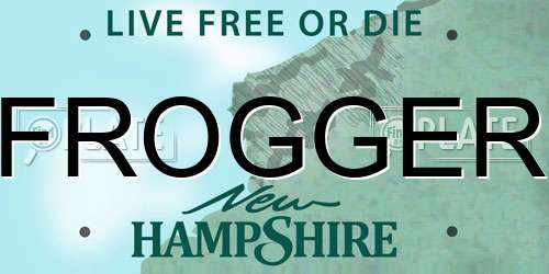 FROGGER New Hampshire License Plate