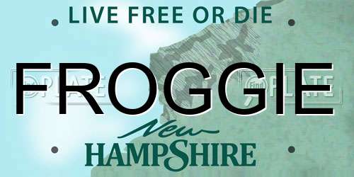 FROGGIE New Hampshire License Plate