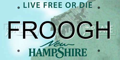 FROOGH New Hampshire License Plate