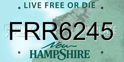 FRR6245 New Hampshire License Plate