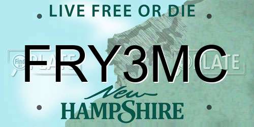 FRY3MC New Hampshire License Plate