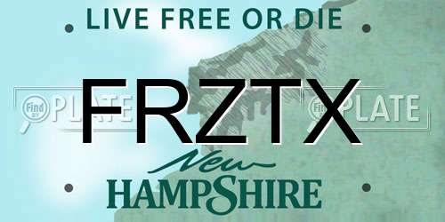 FRZTX New Hampshire License Plate