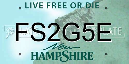 FS2G5E New Hampshire License Plate