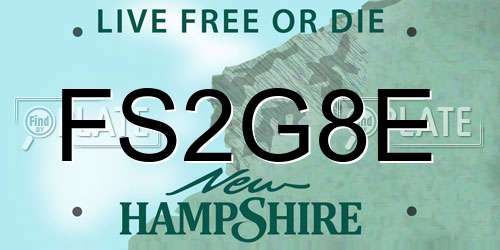 FS2G8E New Hampshire License Plate