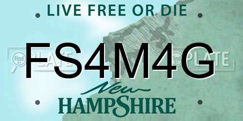 FS4M4G New Hampshire License Plate