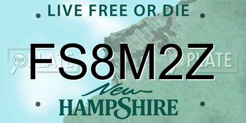 FS8M2Z New Hampshire License Plate