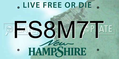 FS8M7T New Hampshire License Plate