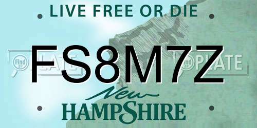 FS8M7Z New Hampshire License Plate