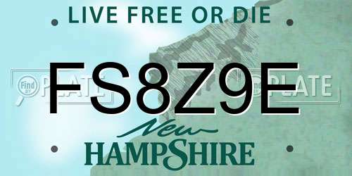 FS8Z9E New Hampshire License Plate