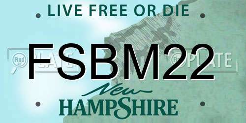 FSBM22 New Hampshire License Plate