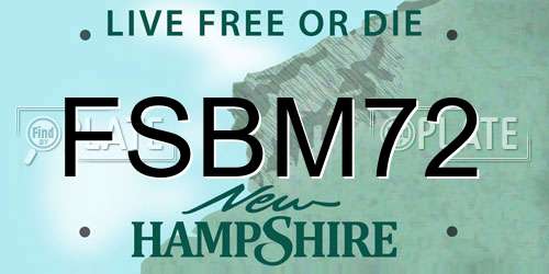 FSBM72 New Hampshire License Plate