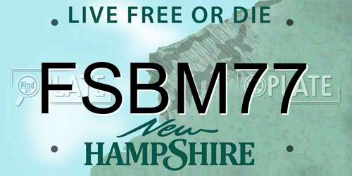 FSBM77 New Hampshire License Plate
