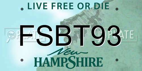 FSBT93 New Hampshire License Plate