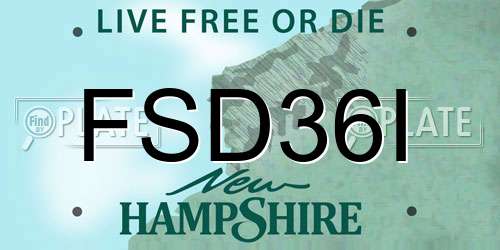 FSD36I New Hampshire License Plate