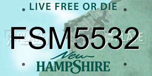 FSM5532 New Hampshire License Plate