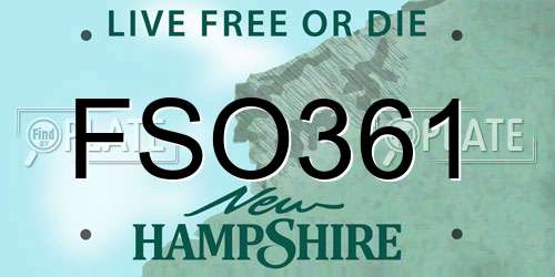 FSO361 New Hampshire License Plate