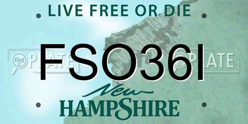 FSO36I New Hampshire License Plate