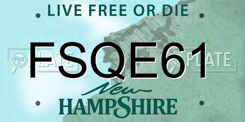 FSQE61 New Hampshire License Plate