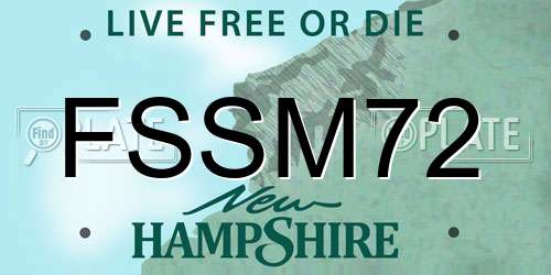 FSSM72 New Hampshire License Plate