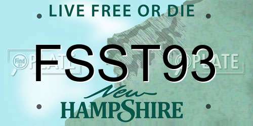 FSST93 New Hampshire License Plate