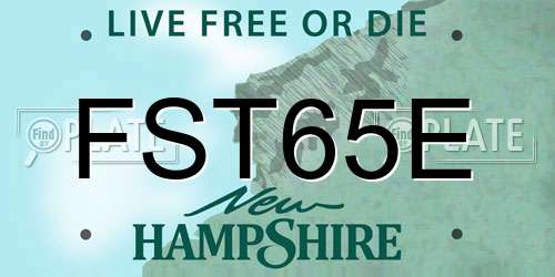 FST65E New Hampshire License Plate
