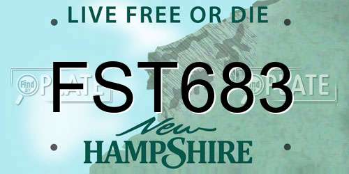 FST683 New Hampshire License Plate