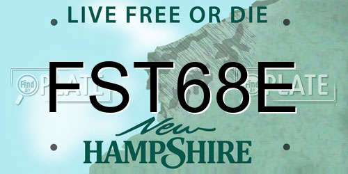 FST68E New Hampshire License Plate