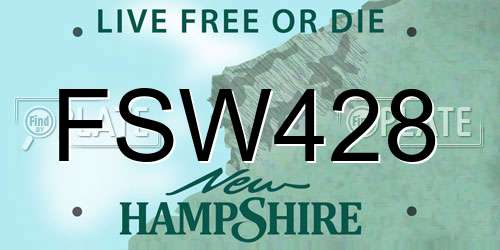FSW428 New Hampshire License Plate