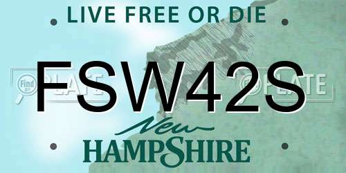 FSW42S New Hampshire License Plate
