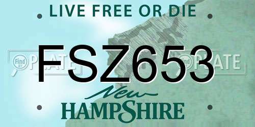 FSZ653 New Hampshire License Plate