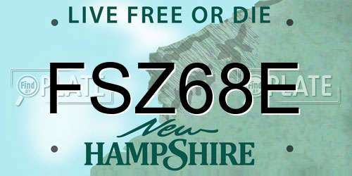 FSZ68E New Hampshire License Plate