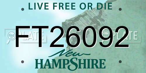FT26092 New Hampshire License Plate