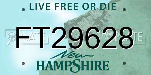 FT29628 New Hampshire License Plate
