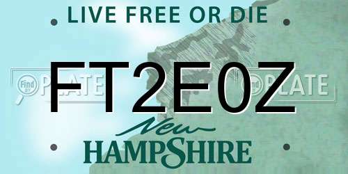 FT2E0Z New Hampshire License Plate