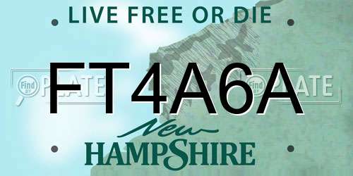 FT4A6A New Hampshire License Plate