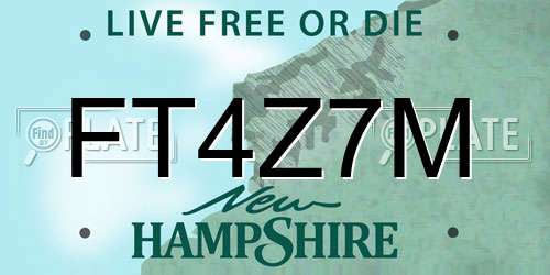 FT4Z7M New Hampshire License Plate
